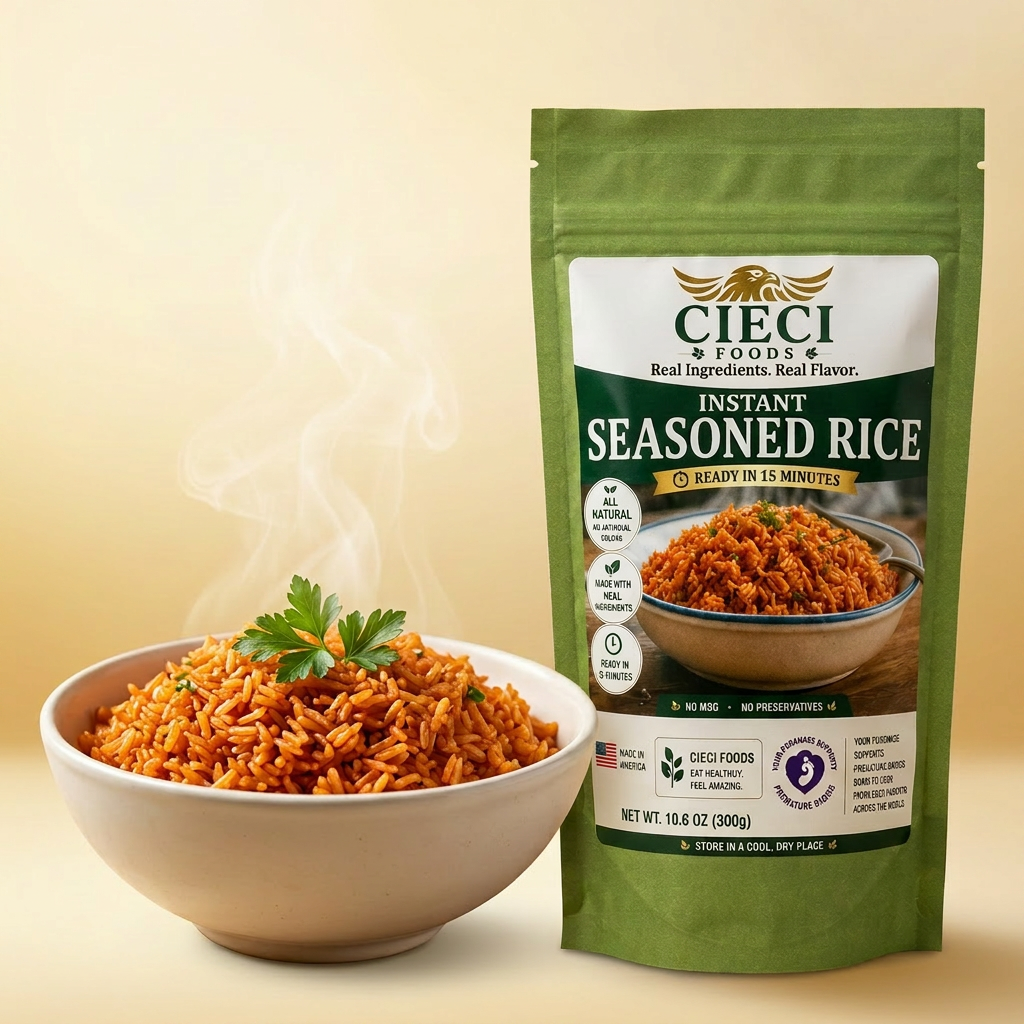CIECI Foods seasoned rice pouch — a truck driver meal ready in 15 minutes